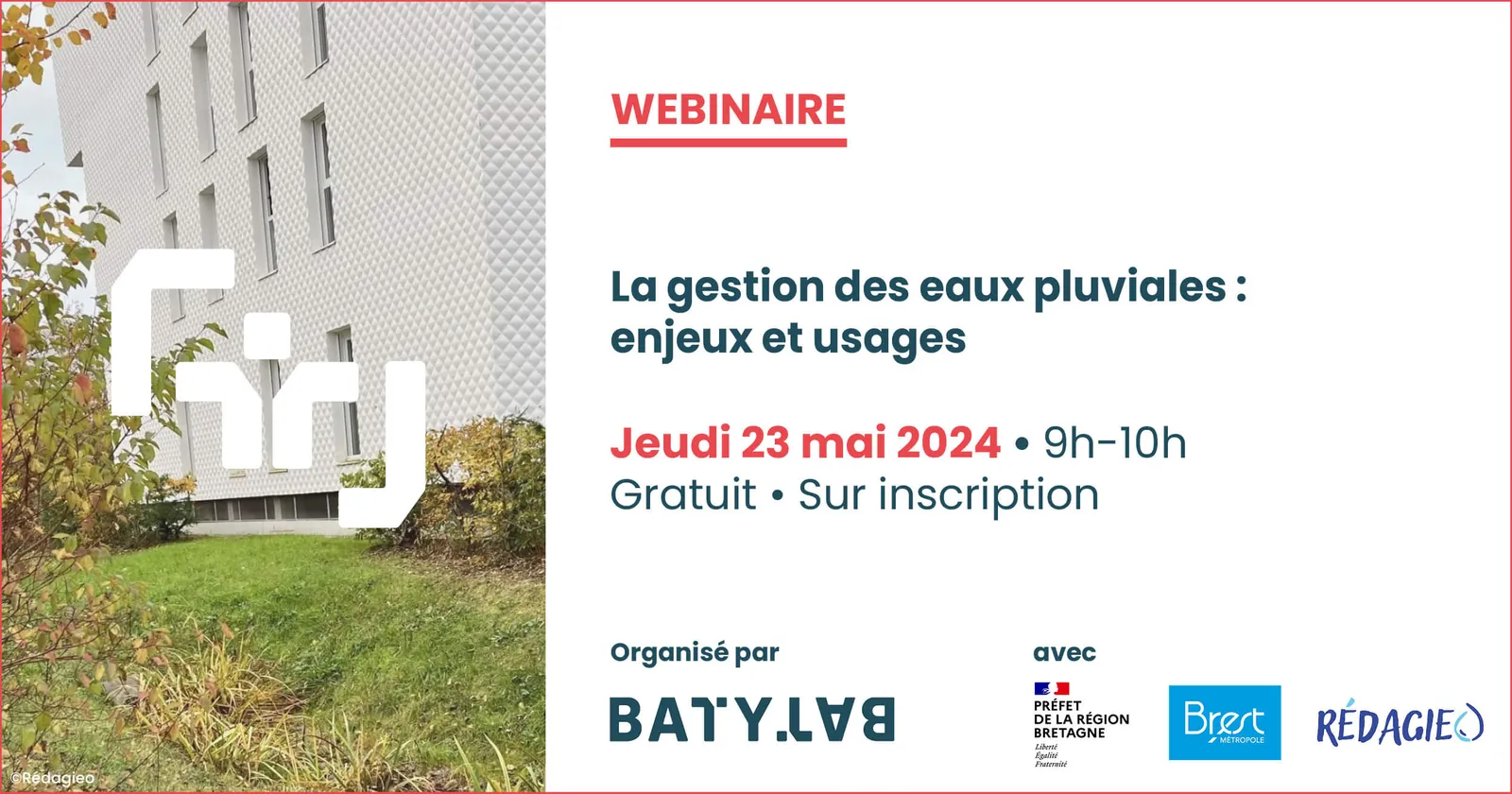 Webinaire Batylab – La gestion des eaux pluviales, enjeux et usages